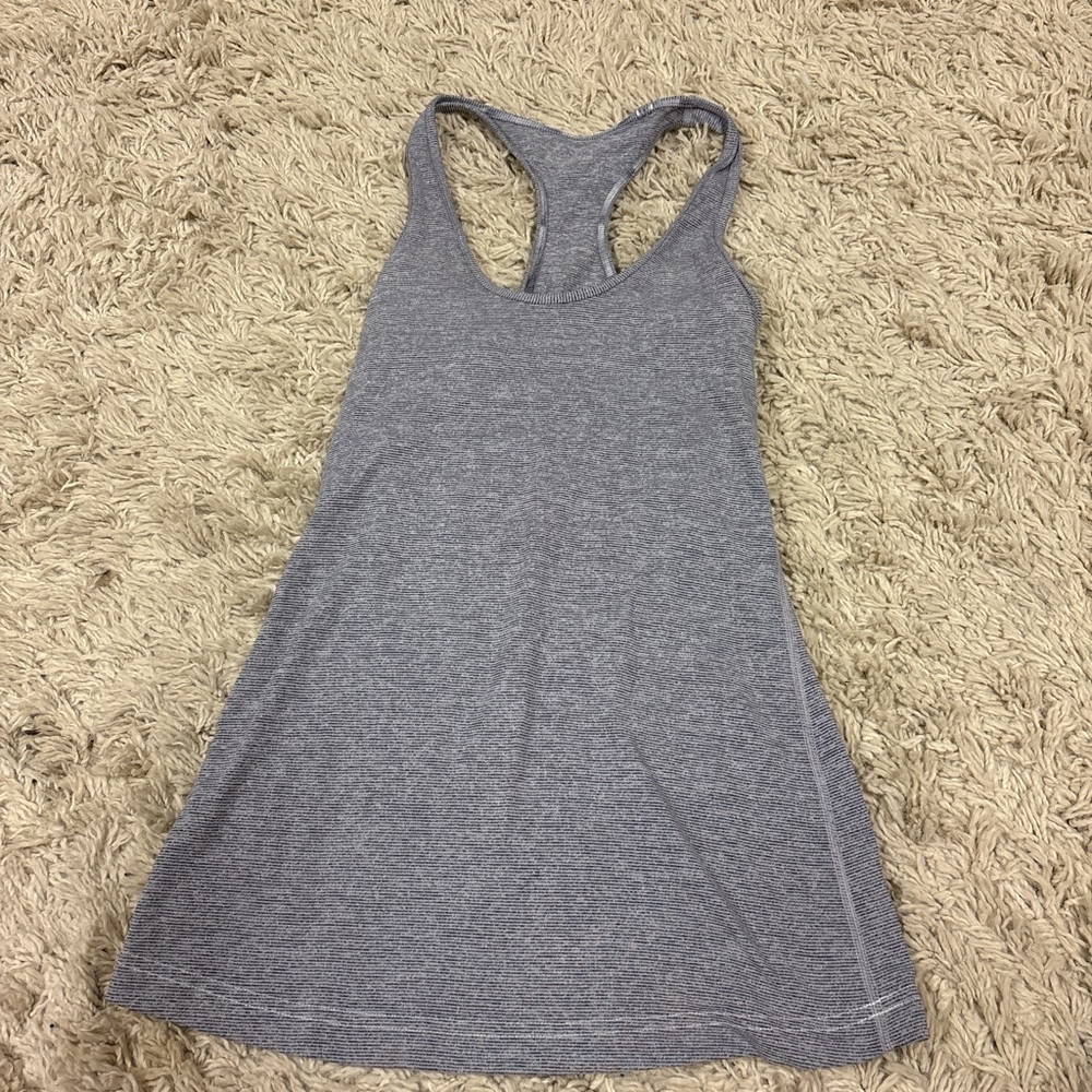 Gray Women's Lululemon Racerback Striped Tank Top